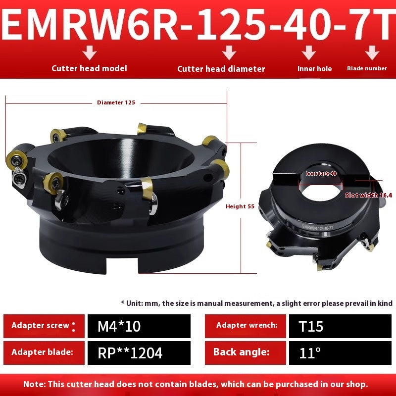 2078-CNC EMR round nose milling cutter head 50R5 plane finishing milling machine cutter head machining center 80/160/63R6 flying cutter head Shandong Denso Pricision Tools Co.,Ltd.